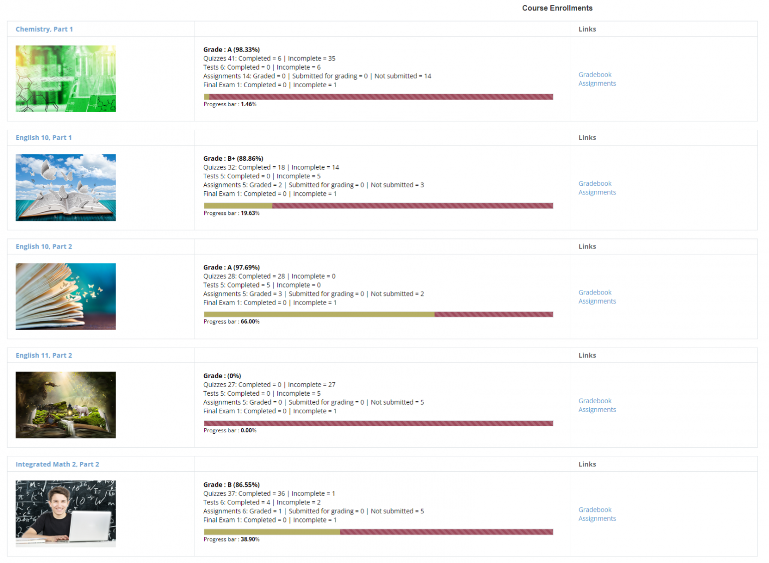 Study Website Progress Progress Dashboards