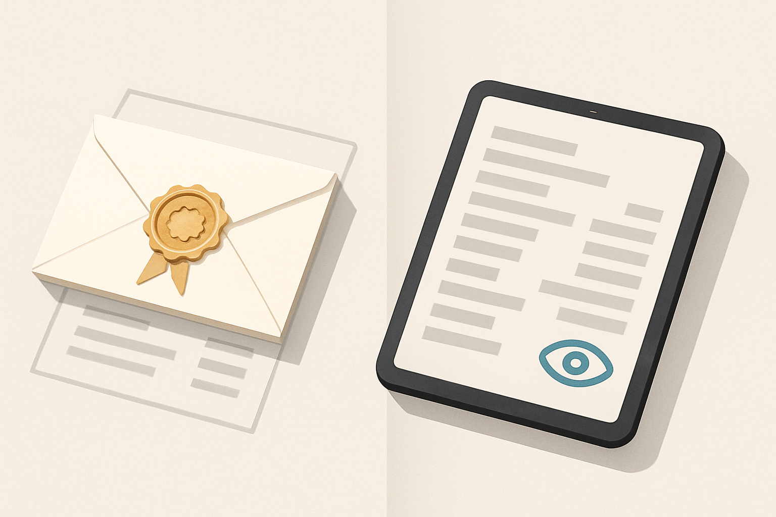 Comparison of sealed paper transcript vs digital preview
