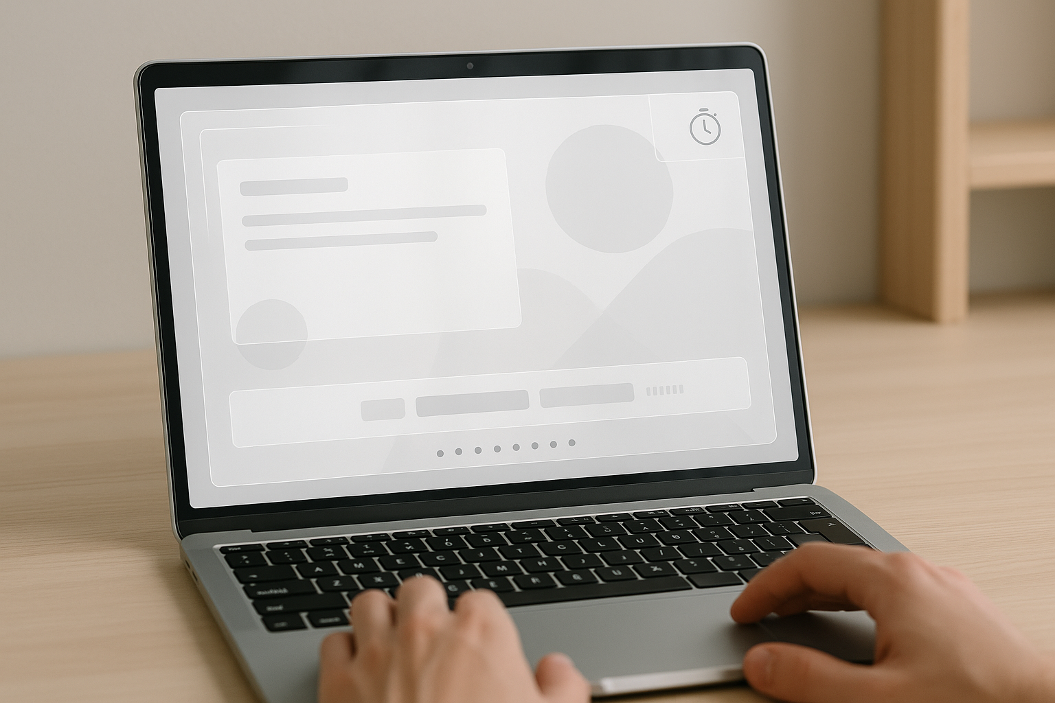 Exam interface mockup with timer and adaptive progress bars