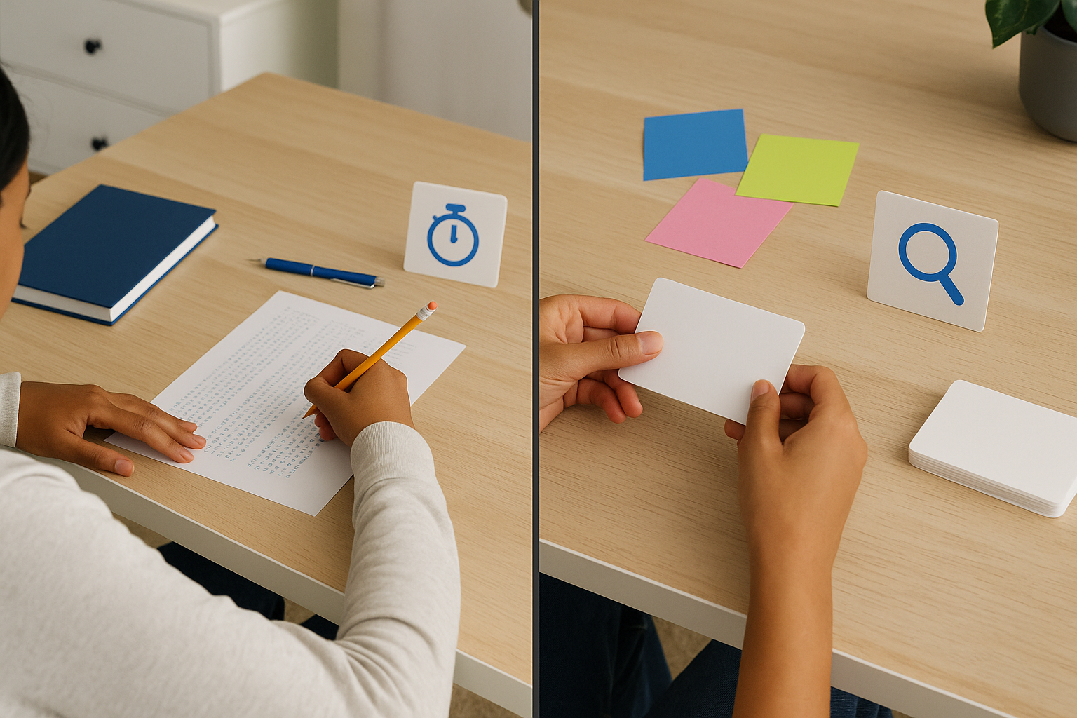 Study workflow from full-length practice test to targeted review