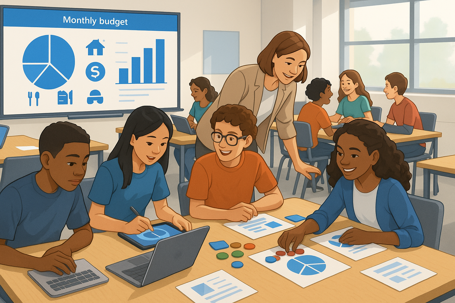 Project-based learning budget simulation in a classroom