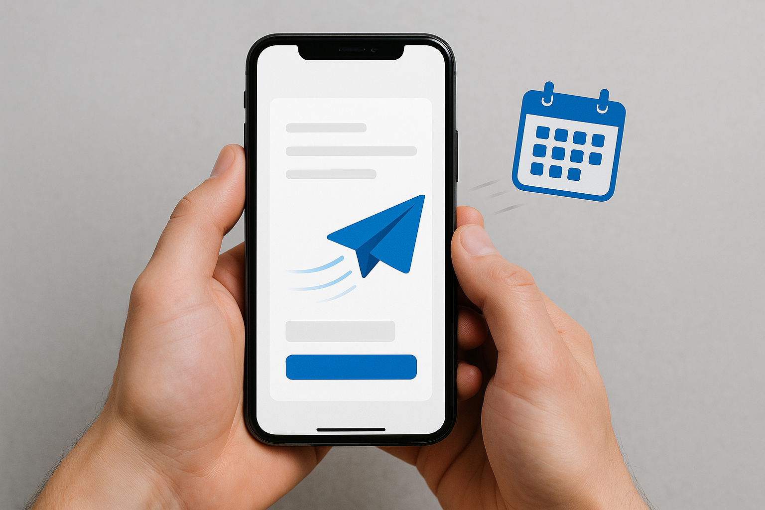 Mobile request submission with a two-week timeline.