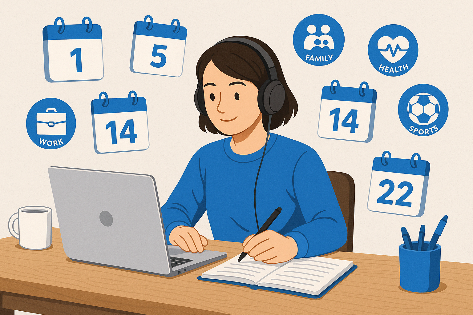 Time management for online students balancing work, family, health, and sports