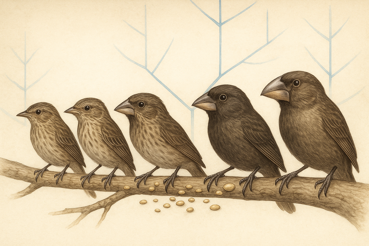 Finch beak variation illustrating adaptive radiation