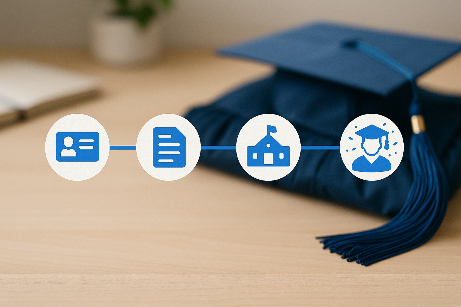 Step-by-step timeline of student journey from documents to graduation.