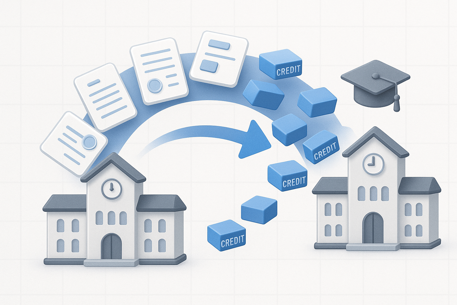 Workflow visualization of transferring high school credits between schools