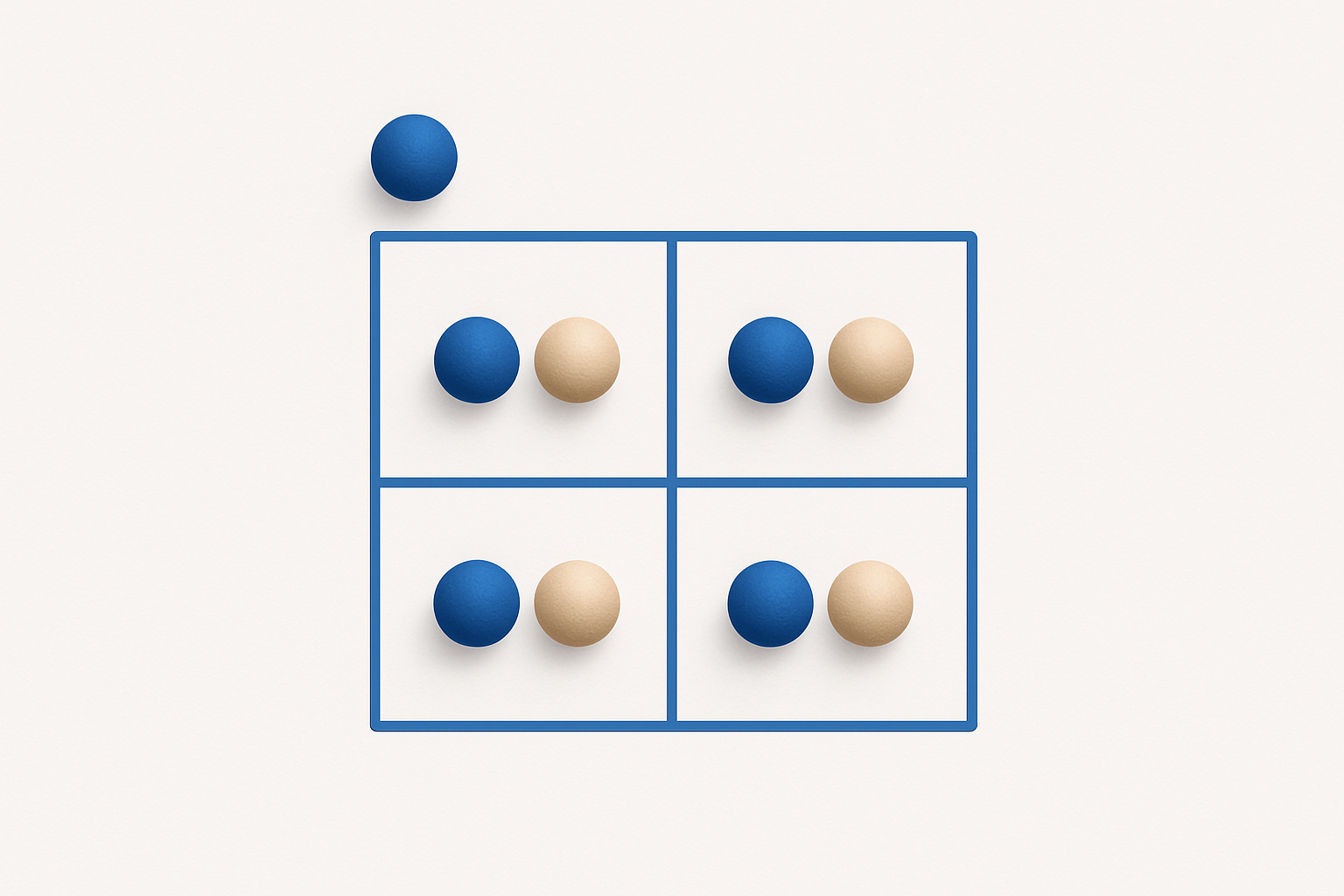 Minimal 2x2 Punnett square diagram for inheritance patterns