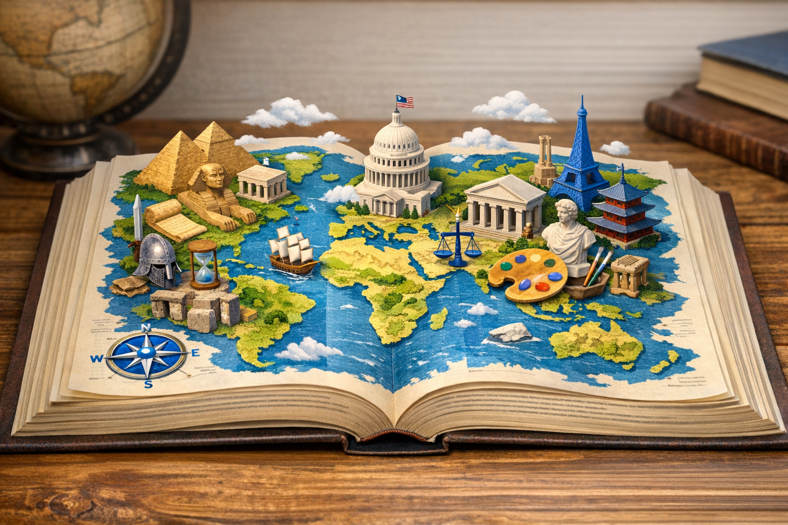 Open textbook becomes world map of history, geography, government, and art history