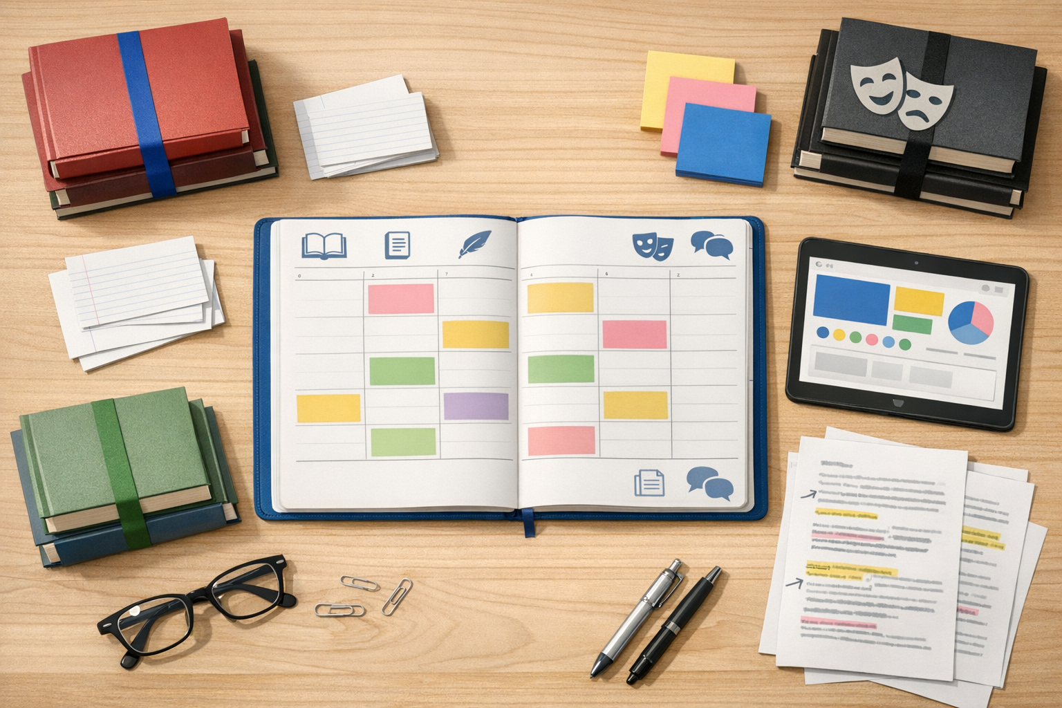 Yearlong 9th-grade honors English thematic units course map